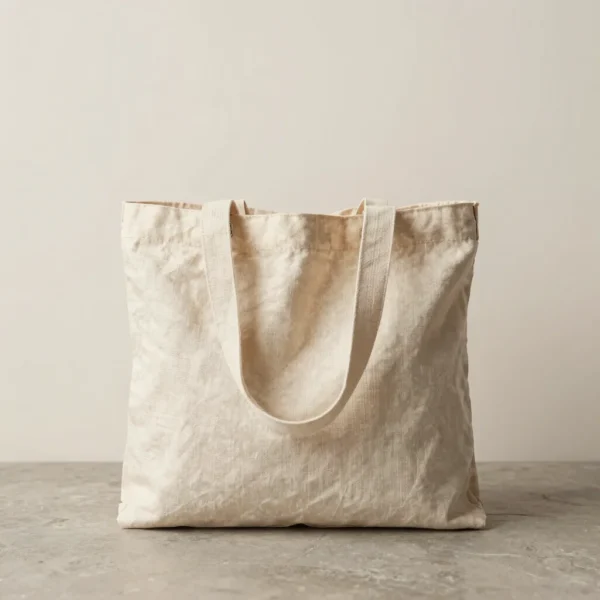 Woven Unbleached Linen Tote Bag